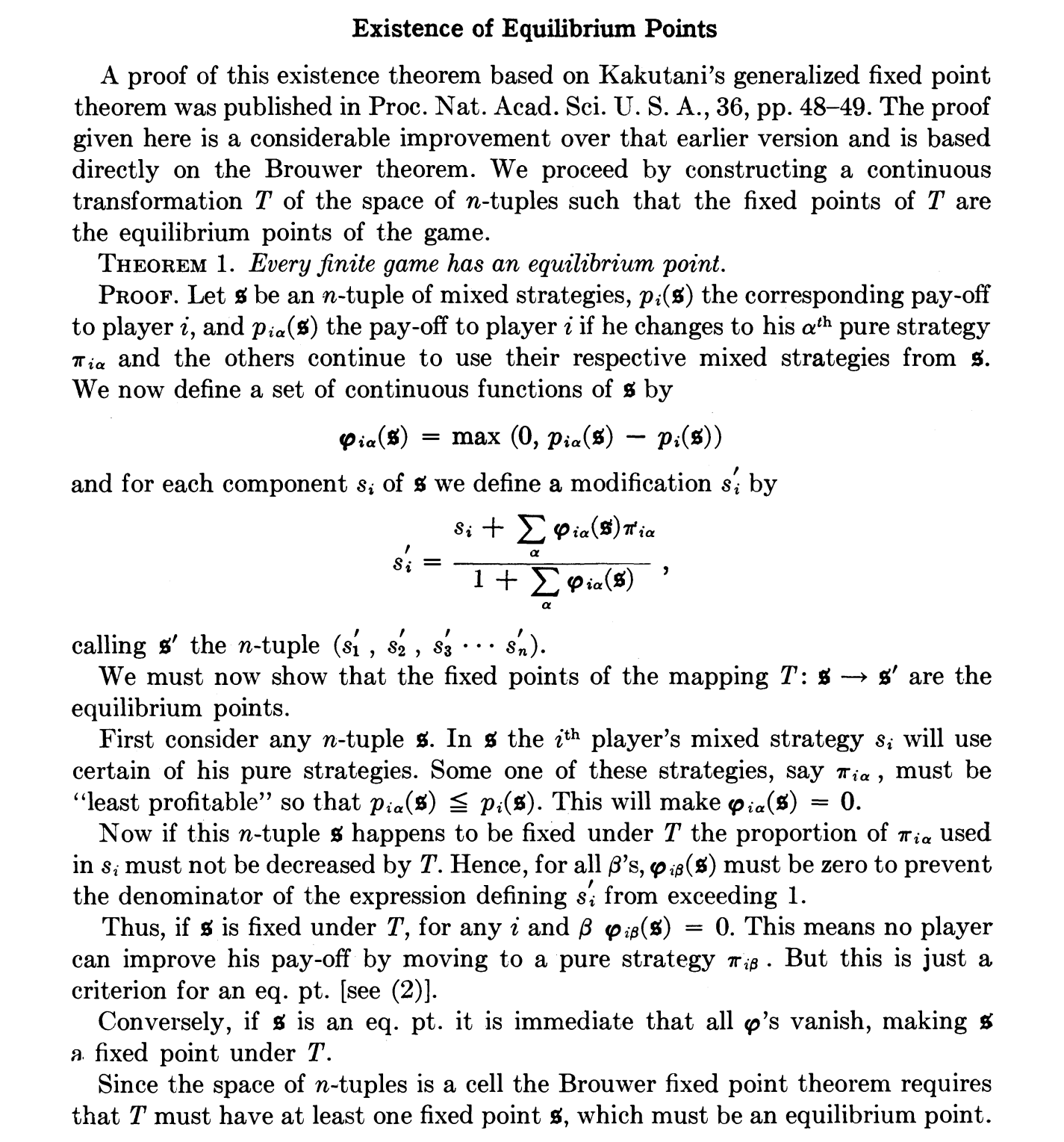 Existence of Equilibrium Points